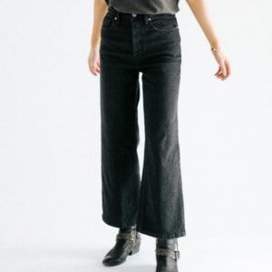 FREE PEOPLE Black Wales Wide Leg Jeans - 27